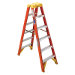 WERNER T6206 6' FIBERGLASS TWIN FRONT LADDER HOLSTER TOP TYPE IA 300LB LOAD RATED