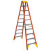 WERNER T6210 10' FIBERGLASS TWIN FRONT LADDER HOLSTER TOP TYPE IA 300LB LOAD RATED