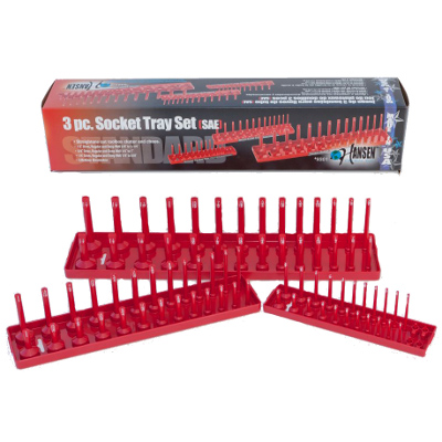 ACE HSN9301 3PC SOCKET SET HOLDER RED SAE