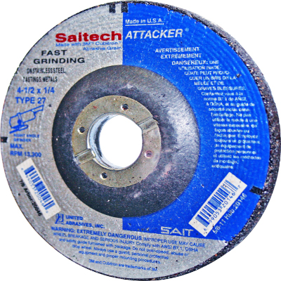 SAIT 20046 4-1/2X1/4X7/8 ATTACKER SPECIALTY GRINDING WHEEL 25/CS